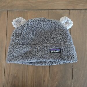 Patagonia Gray Fleece Beanie with Cute Ears